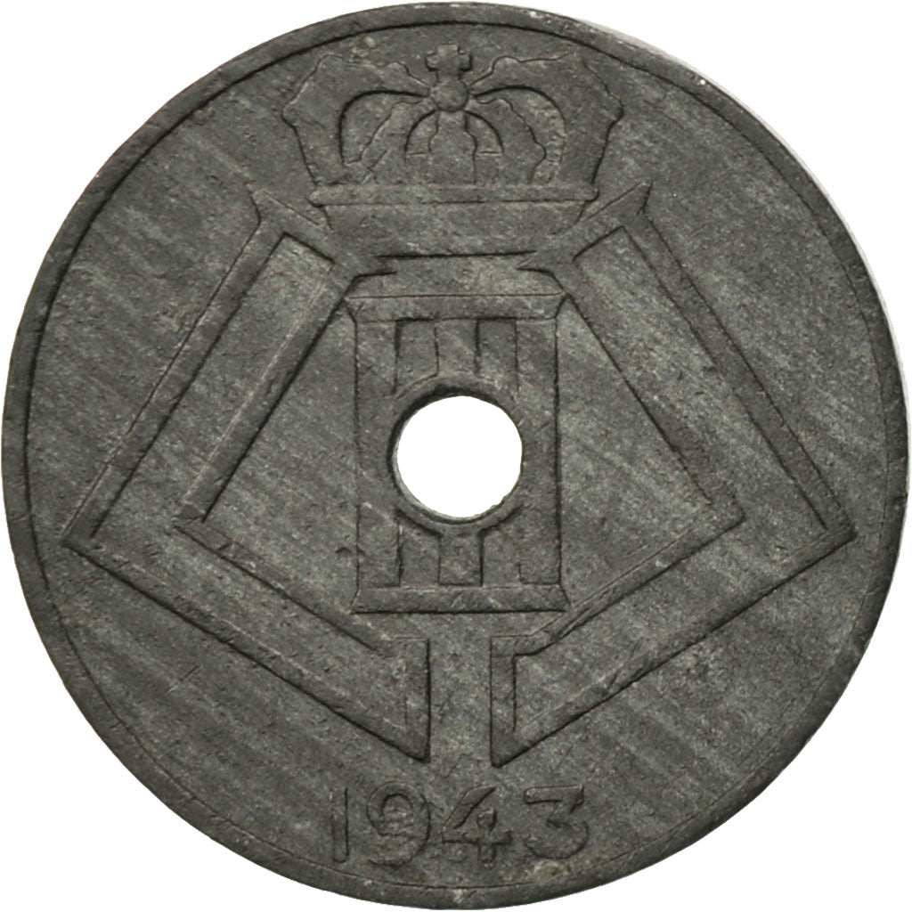 Coin, Belgium, 5 Centimes, 1943, EF(40-45), Zinc, KM:123