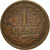 Moneda, Países Bajos, Wilhelmina I, Cent, 1922, MBC, Bronce, KM:152