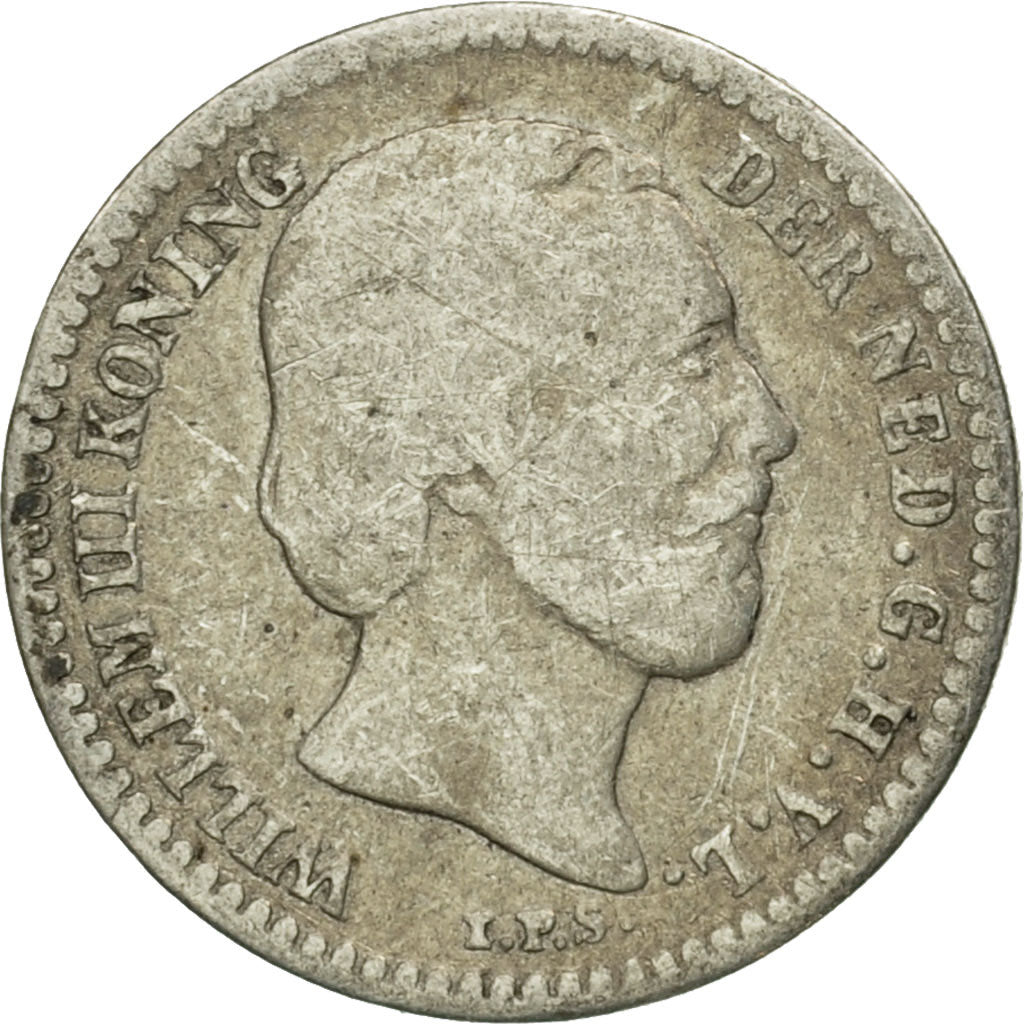 Coin, Netherlands, William III, 10 Cents, 1887, EF(40-45), Silver, KM:80