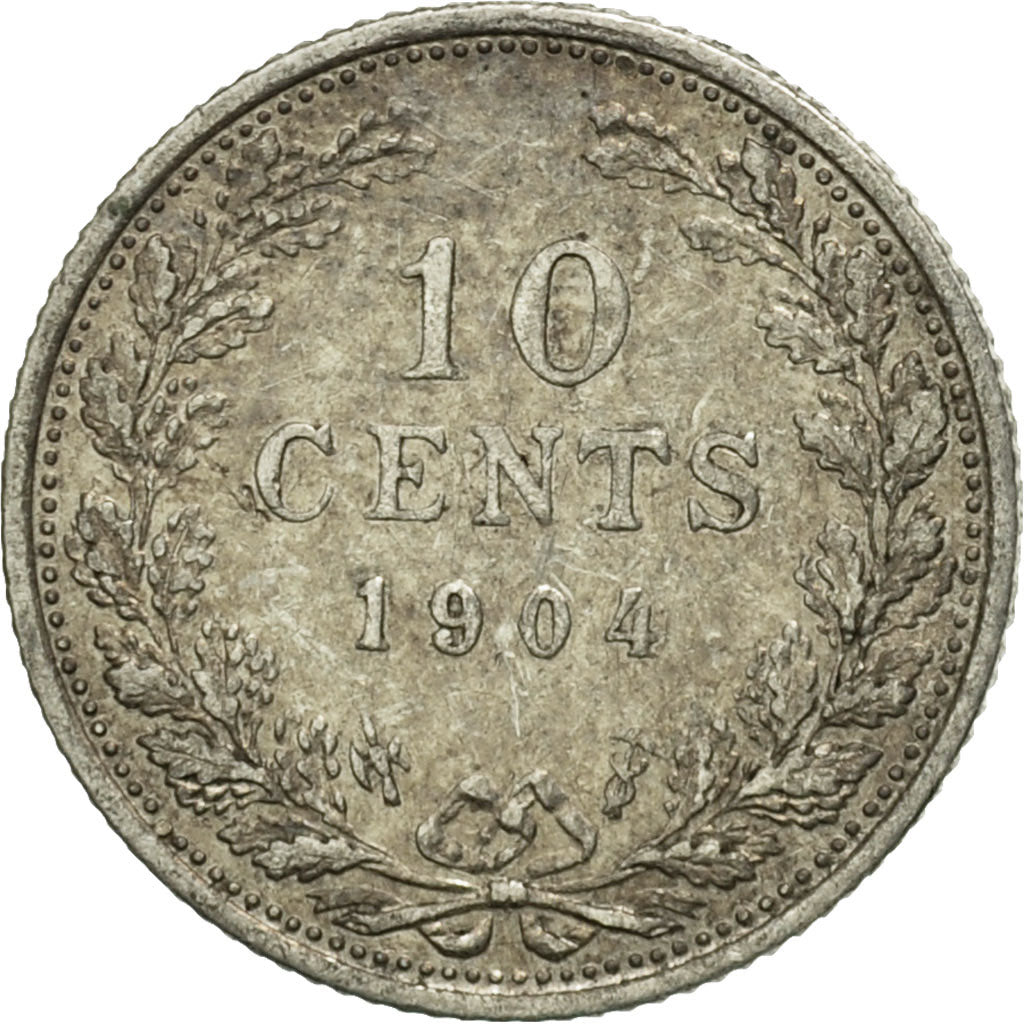 Monnaie, Pays-Bas, Wilhelmina I, 10 Cents, 1904, TTB, Argent, KM:136