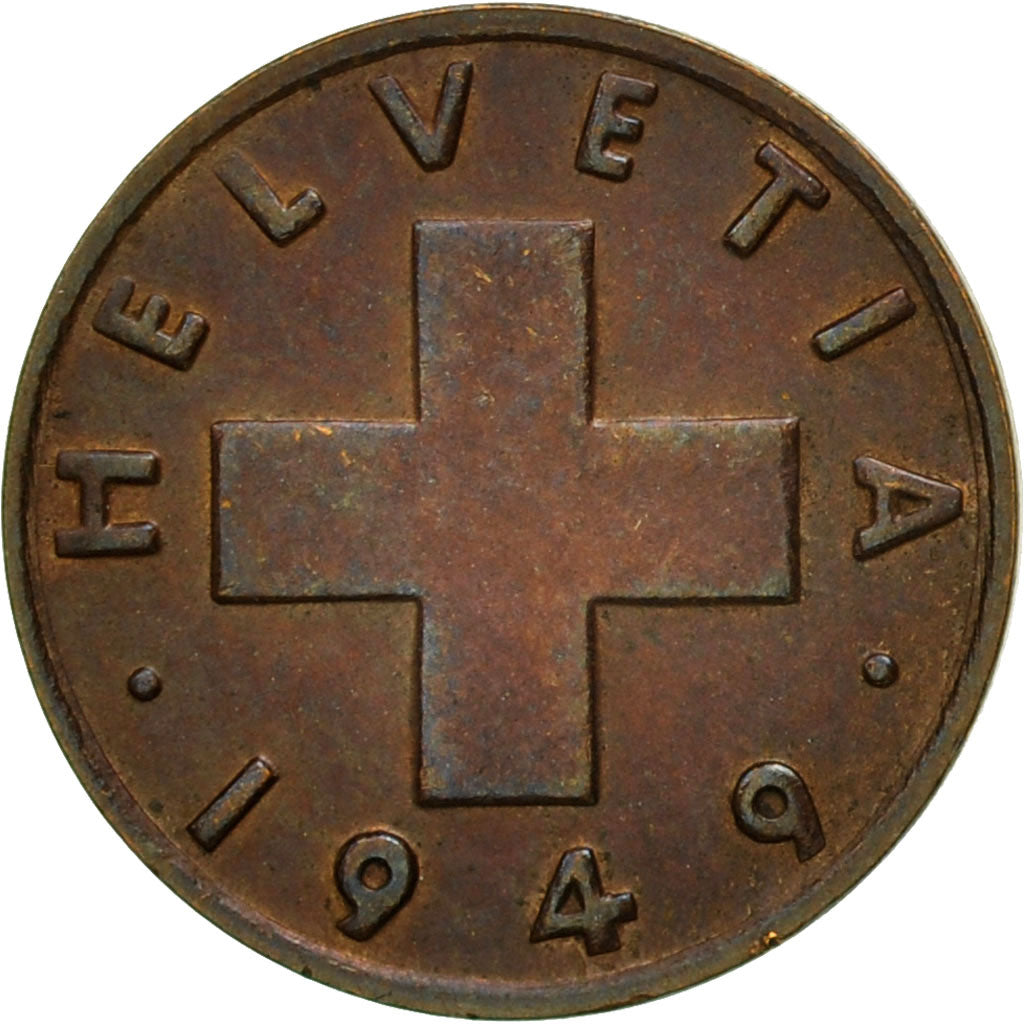 Coin, Switzerland, Rappen, 1949, Bern, MS(63), Bronze, KM:46