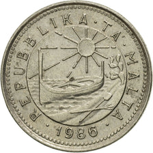 Coin, Malta, 2 Cents, 1986, MS(63), Copper-nickel, KM:79