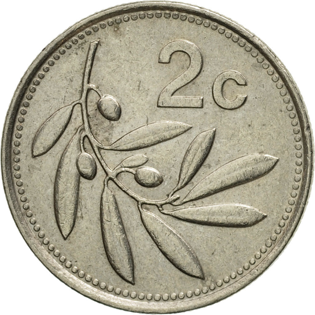 Coin, Malta, 2 Cents, 1986, MS(63), Copper-nickel, KM:79