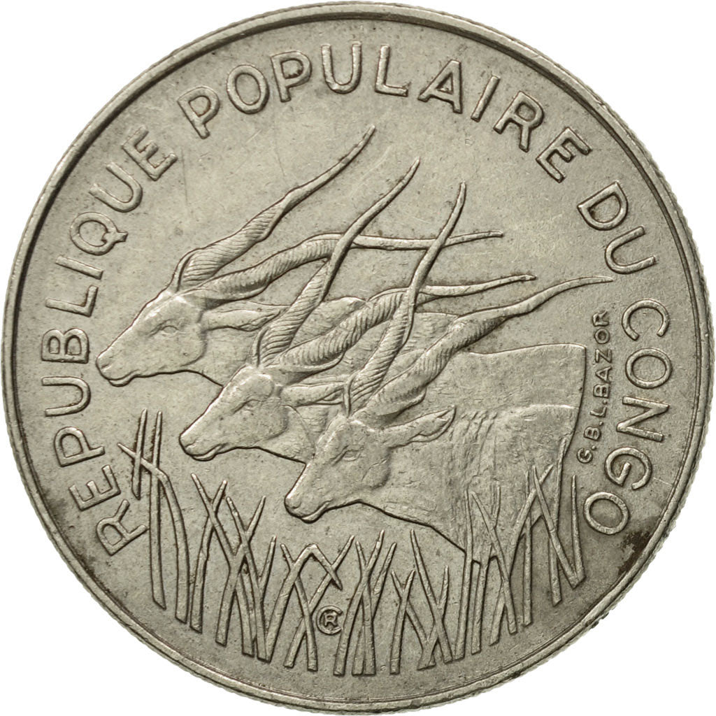 Coin, Congo Republic, 100 Francs, 1975, Paris, EF(40-45), Nickel, KM:2