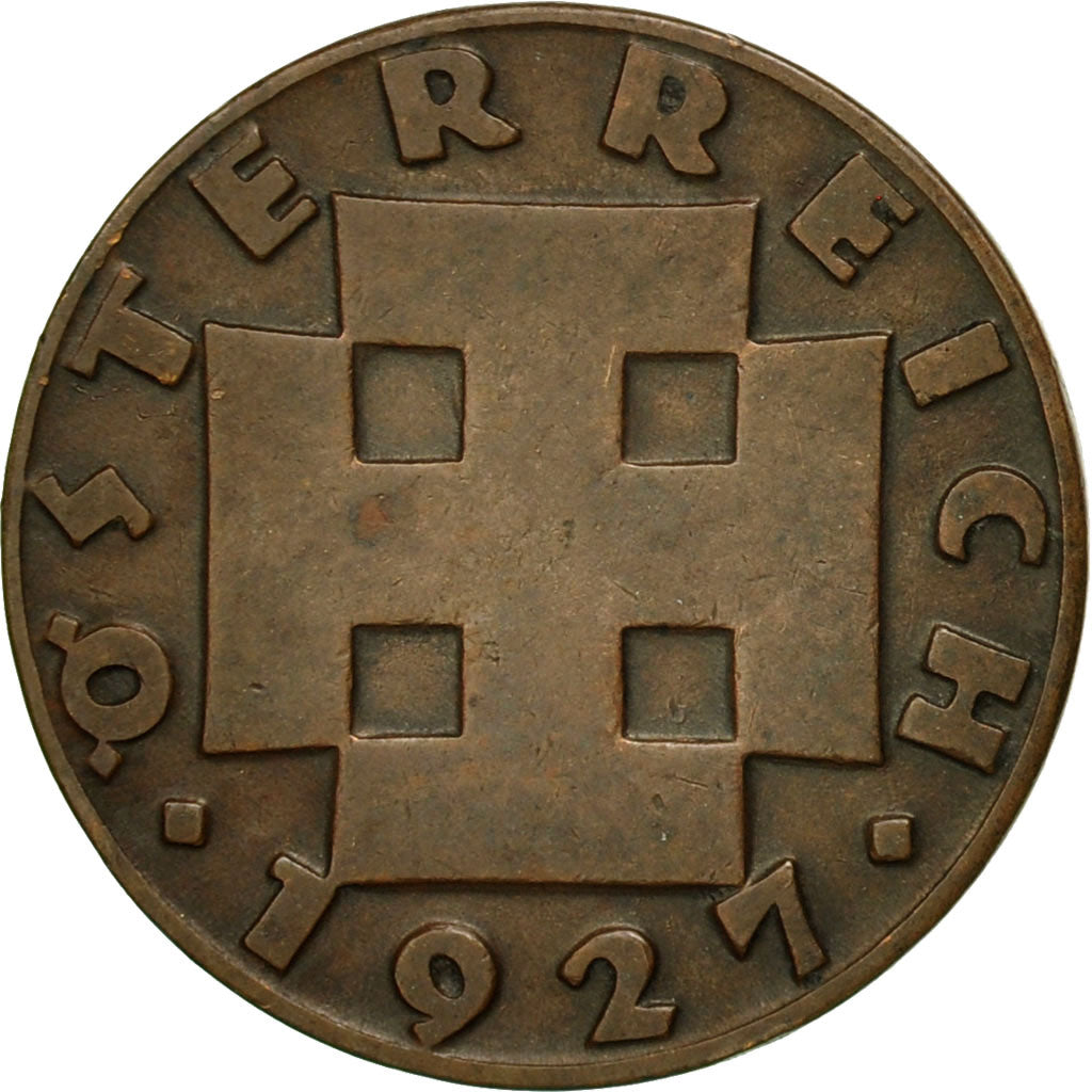 Coin, Austria, 2 Groschen, 1927, MS(63), Bronze, KM:2837