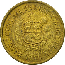 Moneda, Perú, 5 Soles, 1978, MBC, Latón, KM:271