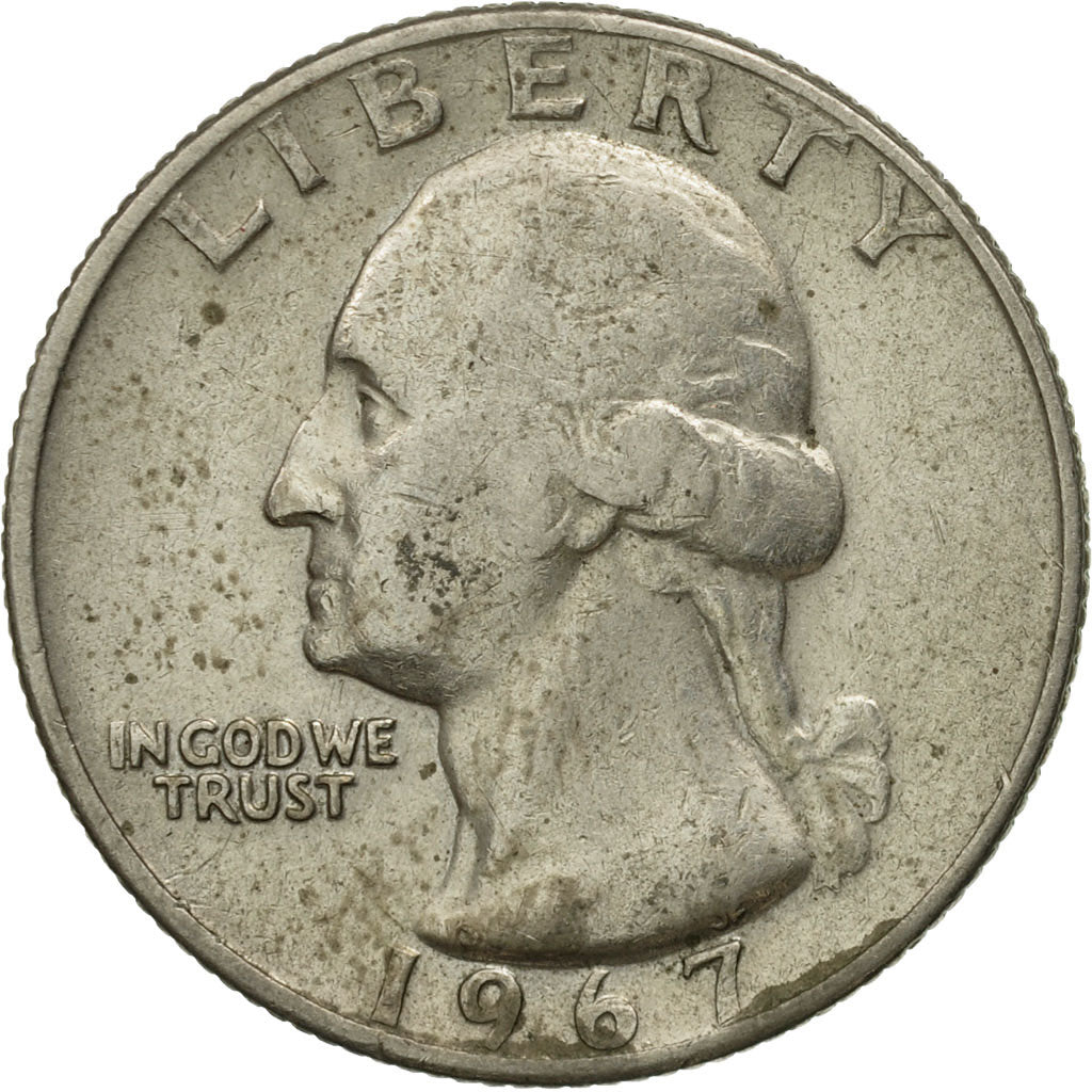 Coin, United States, Washington Quarter, Quarter, 1967, U.S. Mint, Philadelphia
