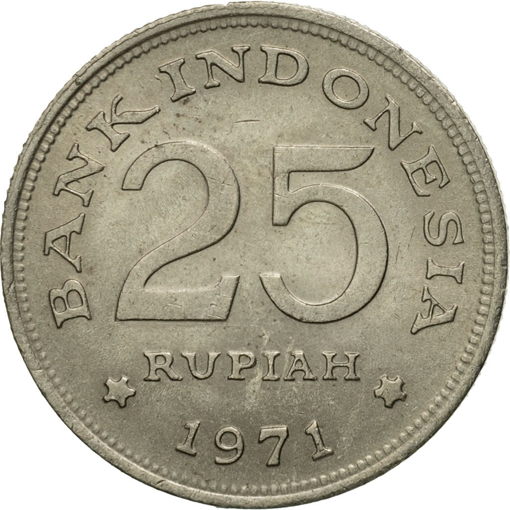 Coin, Indonesia, 25 Rupiah, 1971, MS(63), Copper-nickel, KM:34