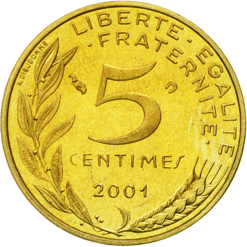 Münze, Frankreich, Marianne, 5 Centimes, 2001, Paris, STGL, Aluminum-Bronze