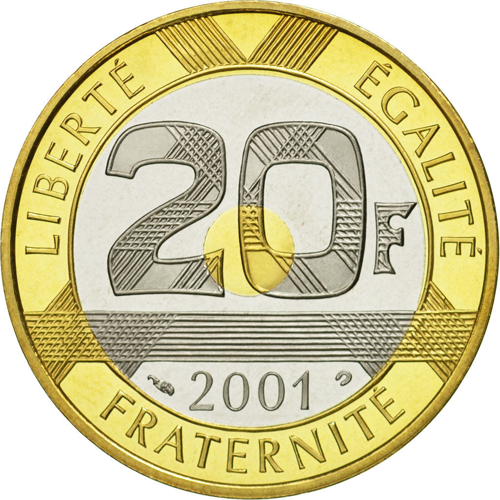 Coin, France, Mont Saint Michel, 20 Francs, 2001, Paris, MS(65-70)