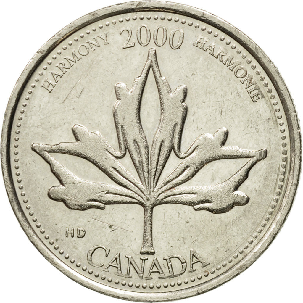 Coin, Canada, Elizabeth II, harmony, 25 Cents, 2000, Royal Canadian Mint