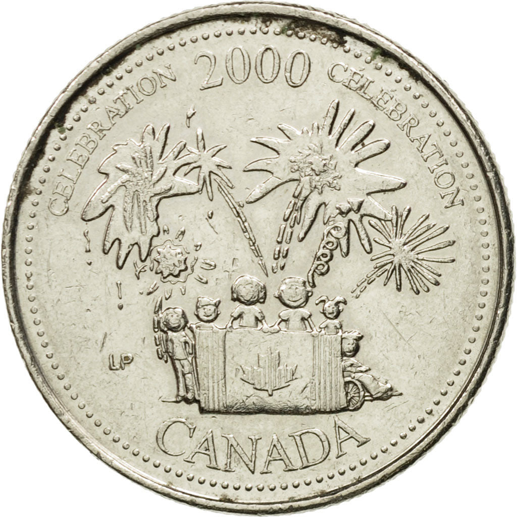 Coin, Canada, Elizabeth II, celebration, 25 Cents, 2000, Royal Canadian Mint