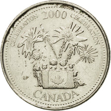 Coin, Canada, Elizabeth II, celebration, 25 Cents, 2000, Royal Canadian Mint