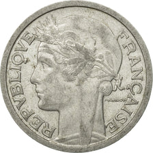 Moneda, Francia, Morlon, 2 Francs, 1946, Beaumont - Le Roger, BC+, Aluminio
