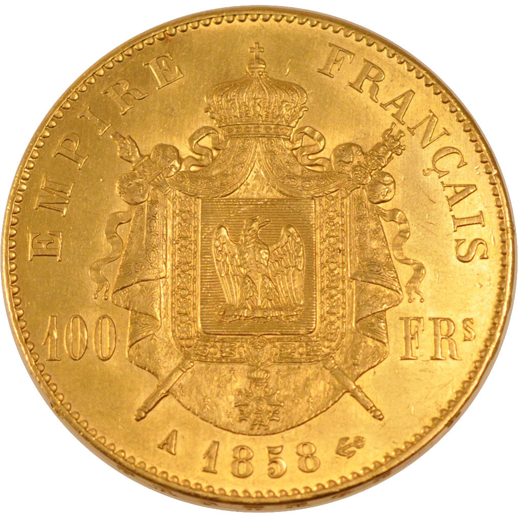 Monnaie, France, Napoleon III, Napoléon III, 100 Francs, 1858, Paris, TTB+, Or