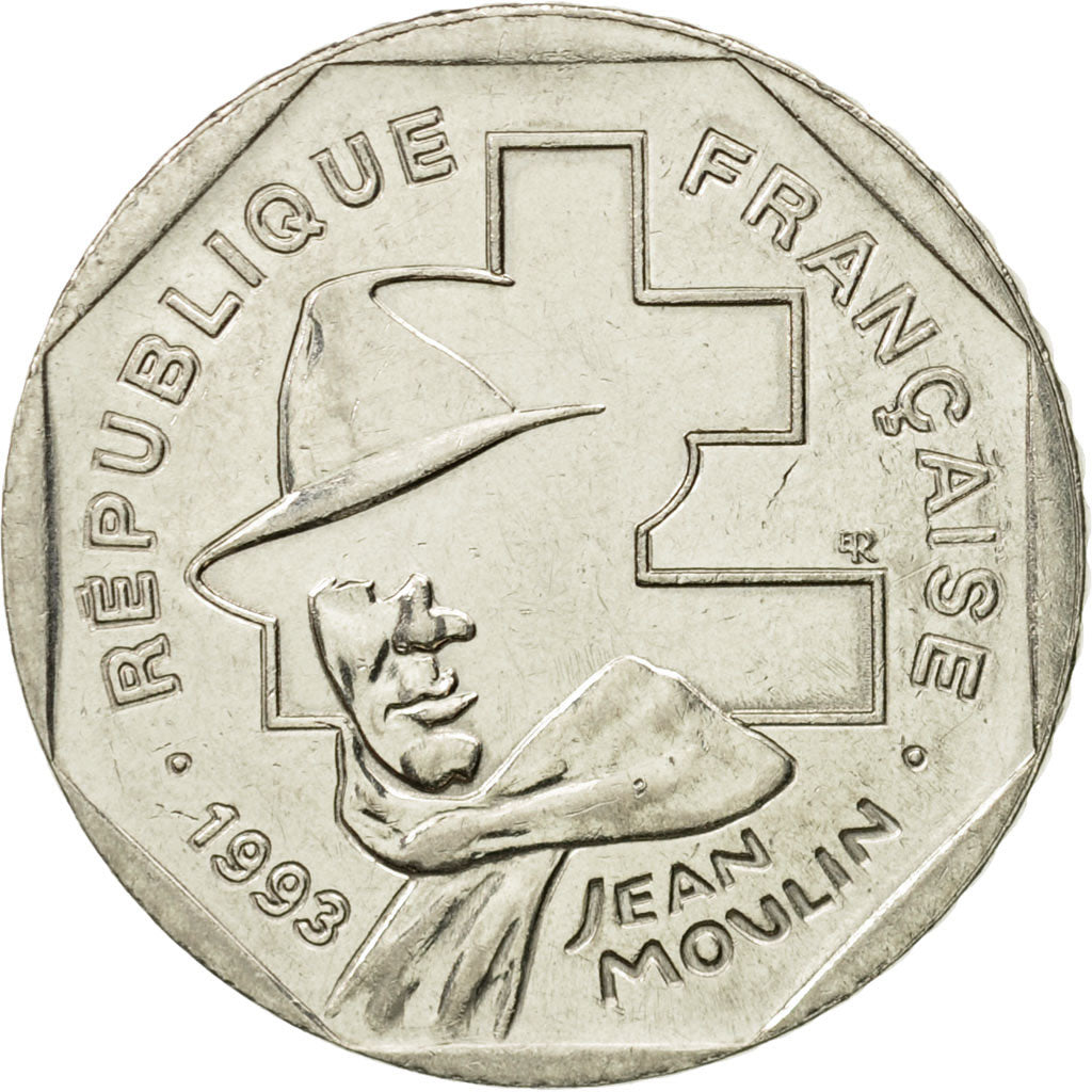 Monnaie, France, Jean Moulin, 2 Francs, 1993, TTB, Nickel, Gadoury:548, KM:1062