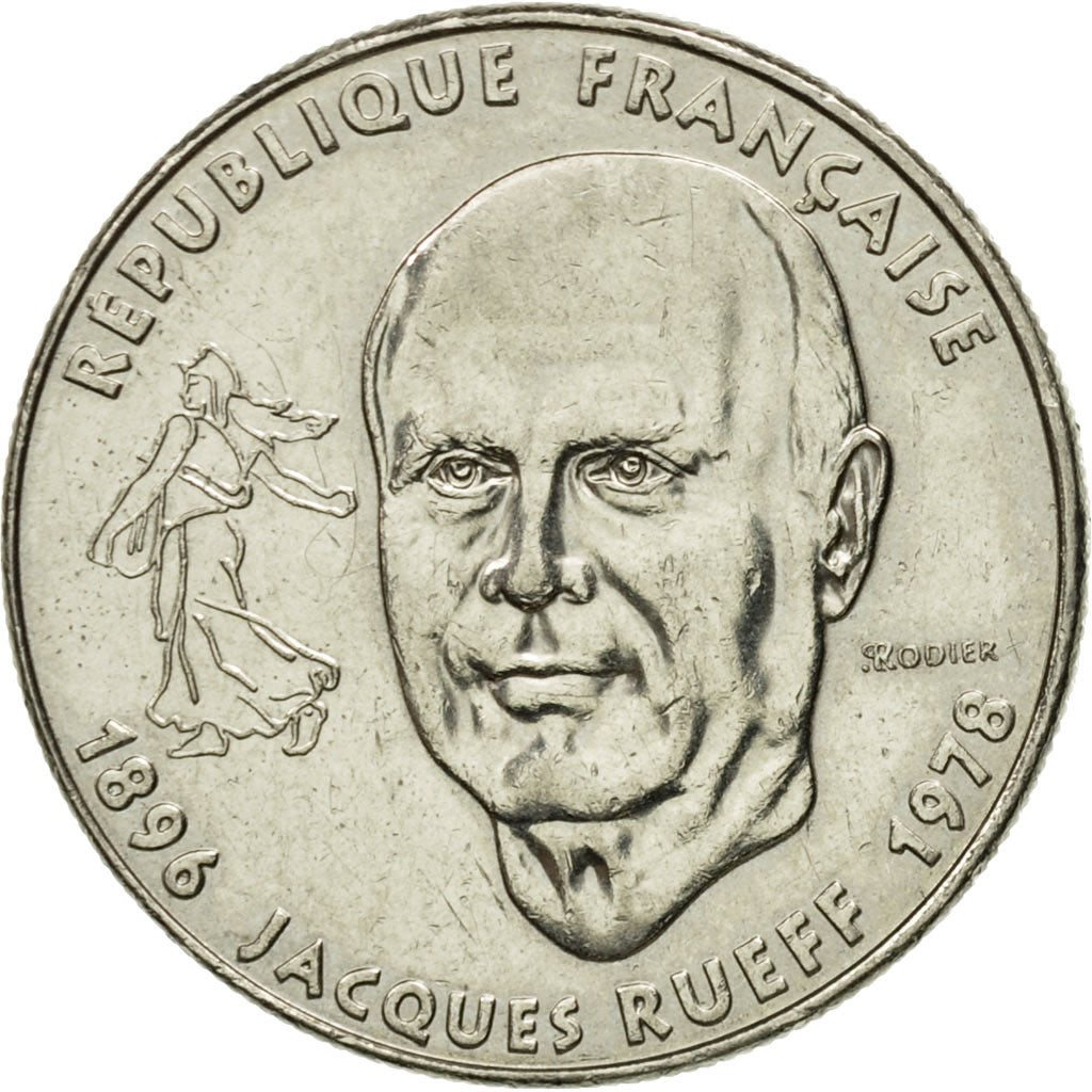 Moneta, Francia, Jacques Rueff, Franc, 1996, BB, Nichel, KM:1160, Gadoury:481