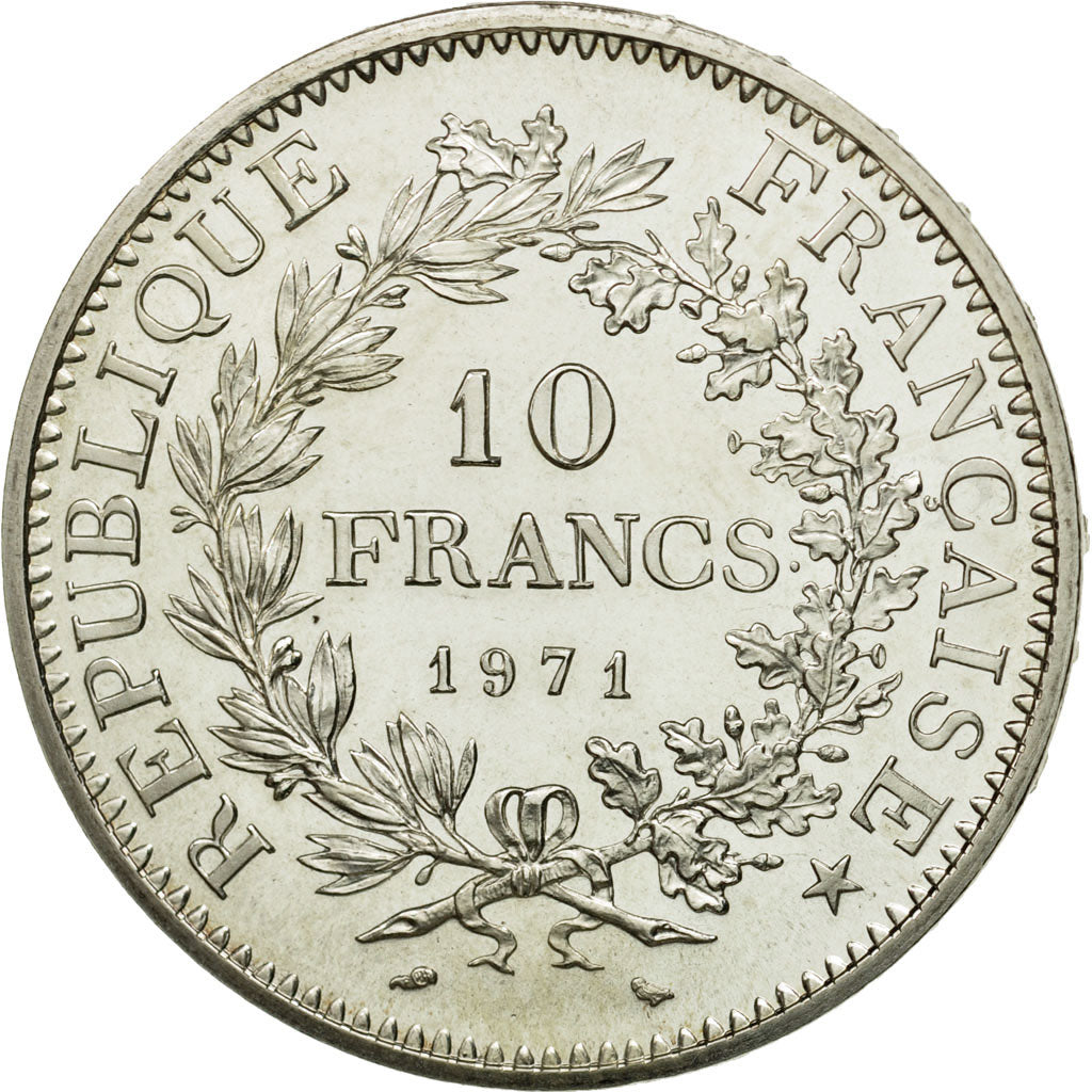 Coin, France, Hercule, 10 Francs, 1971, Paris, MS(63), Silver, KM:932