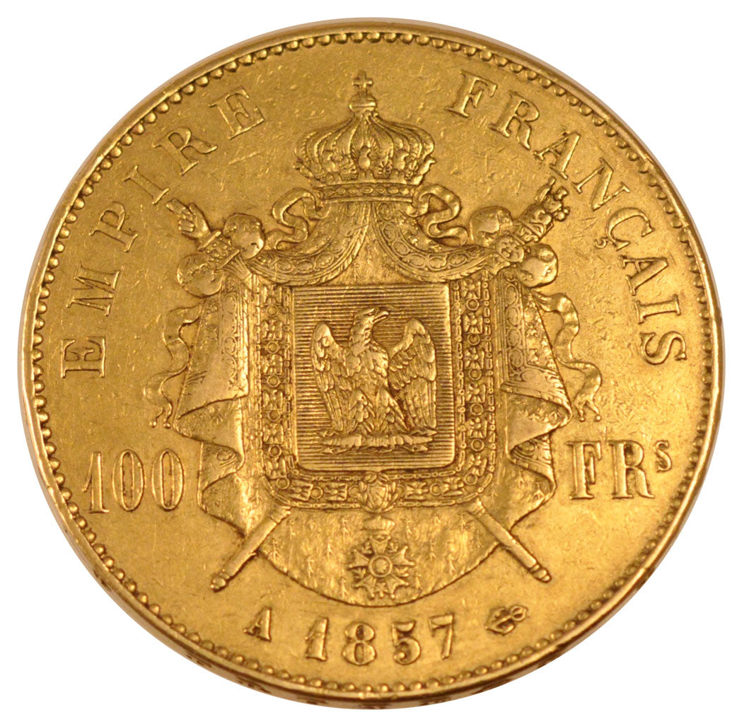 FRANCE, Napoléon III, 100 Francs, 1857, Paris, KM #786.1, EF(40-45), Gold, G...