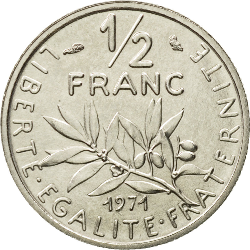 Coin, France, Semeuse, 1/2 Franc, 1971, Paris, MS(63), Nickel, KM:931.1