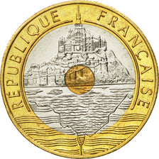 Coin, France, Mont Saint Michel, 20 Francs, 2000, Paris, MS(63), Tri-Metallic