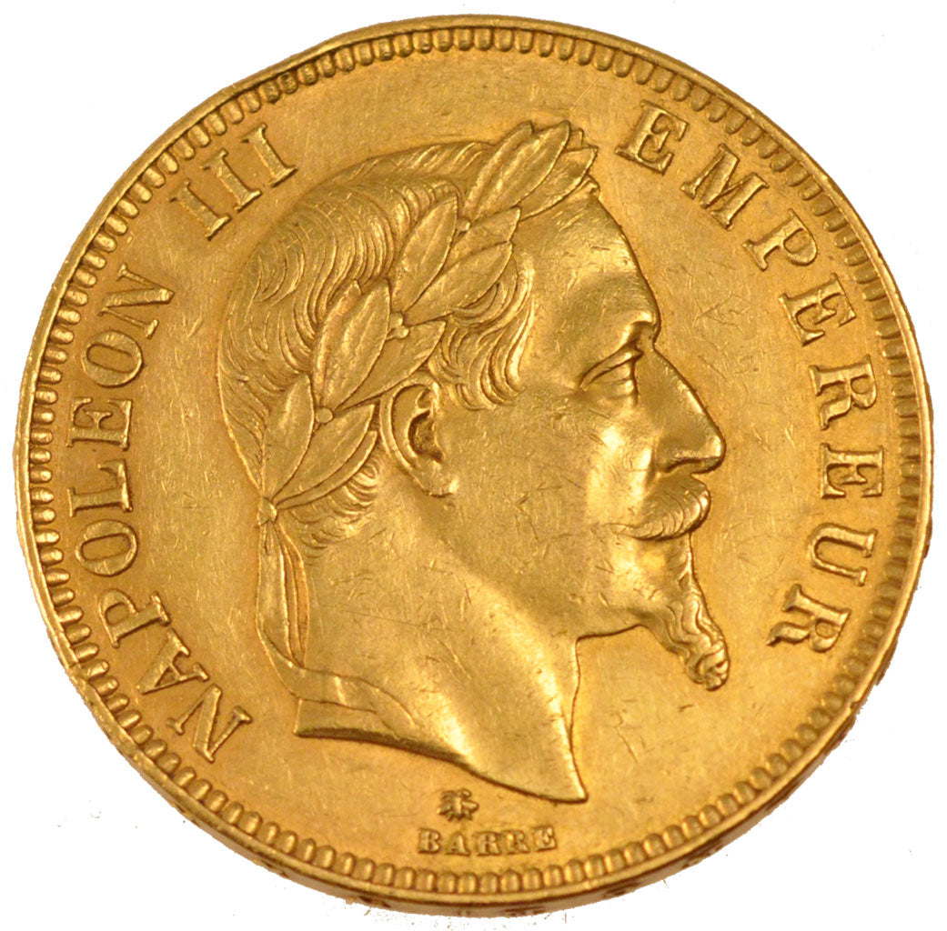 FRANCE, Napoléon III, 100 Francs, 1866, Paris, KM #802.1, AU(50-53), Gold, G...