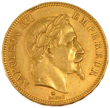 FRANCE, Napoléon III, 100 Francs, 1866, Paris, KM #802.1, AU(50-53), Gold, G...