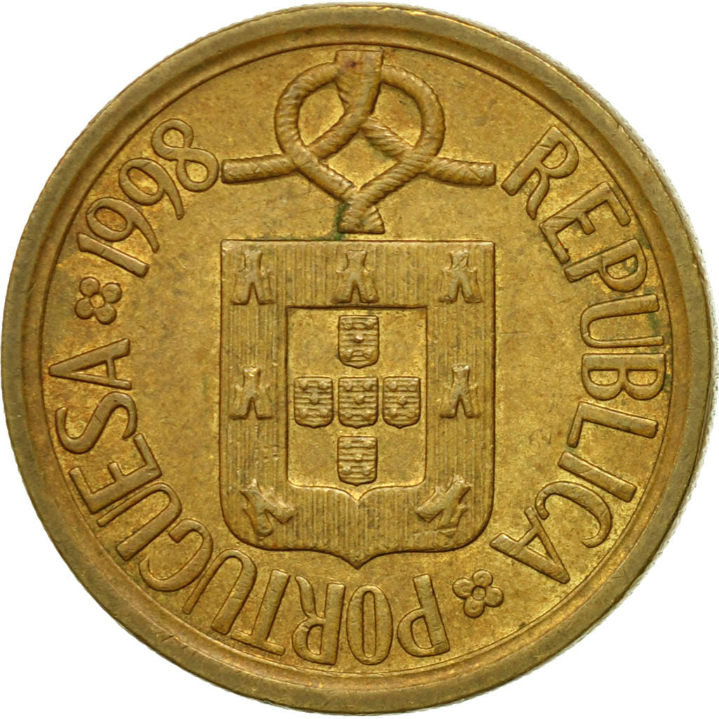 Coin, Portugal, 10 Escudos, 1998, EF(40-45), Nickel-brass, KM:633