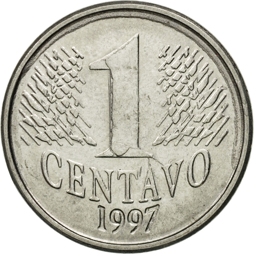 Coin, Brazil, Centavo, 1997, MS(63), Stainless Steel, KM:631