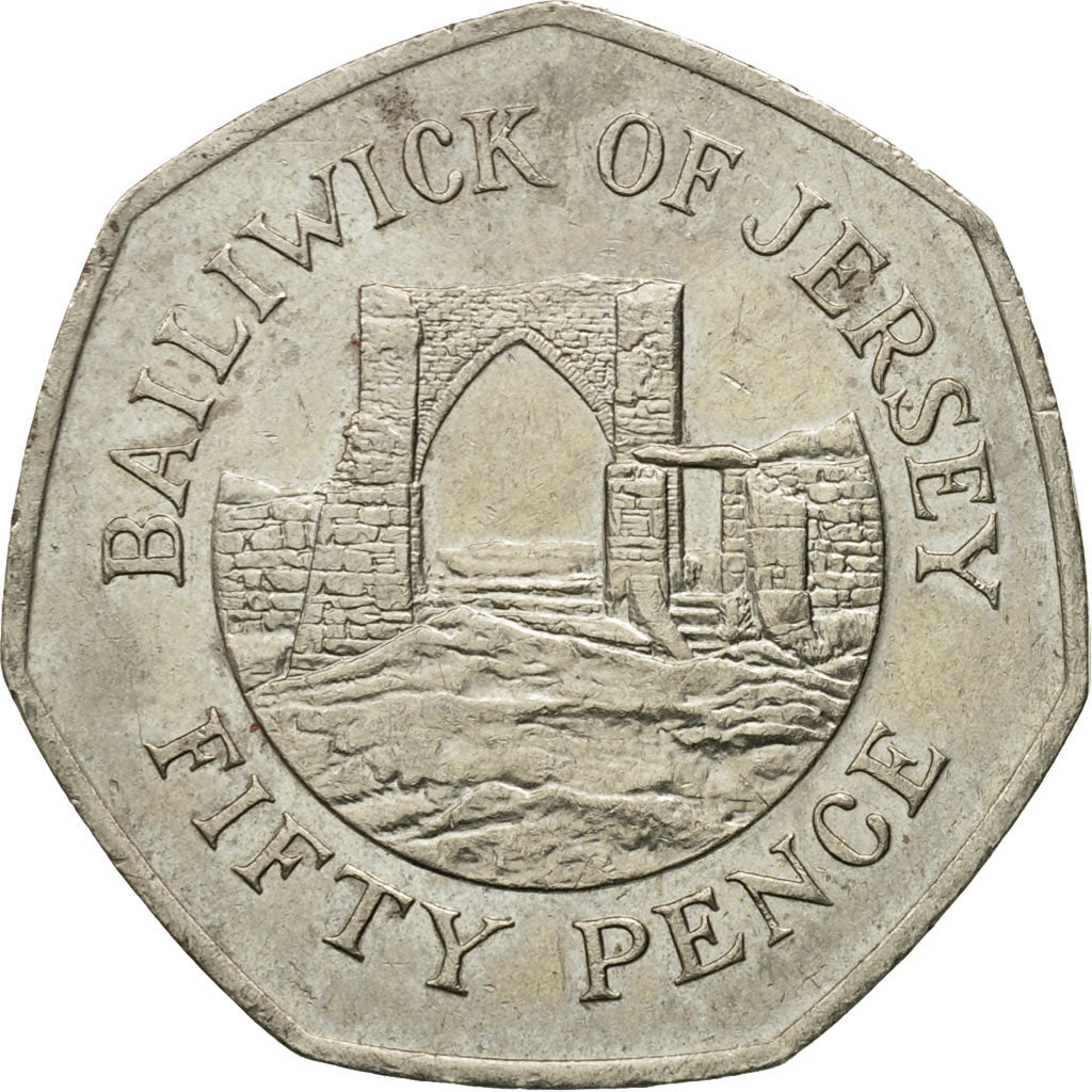 Moneta, Jersey, Elizabeth II, 50 Pence, 1998, BB, Rame-nichel, KM:108