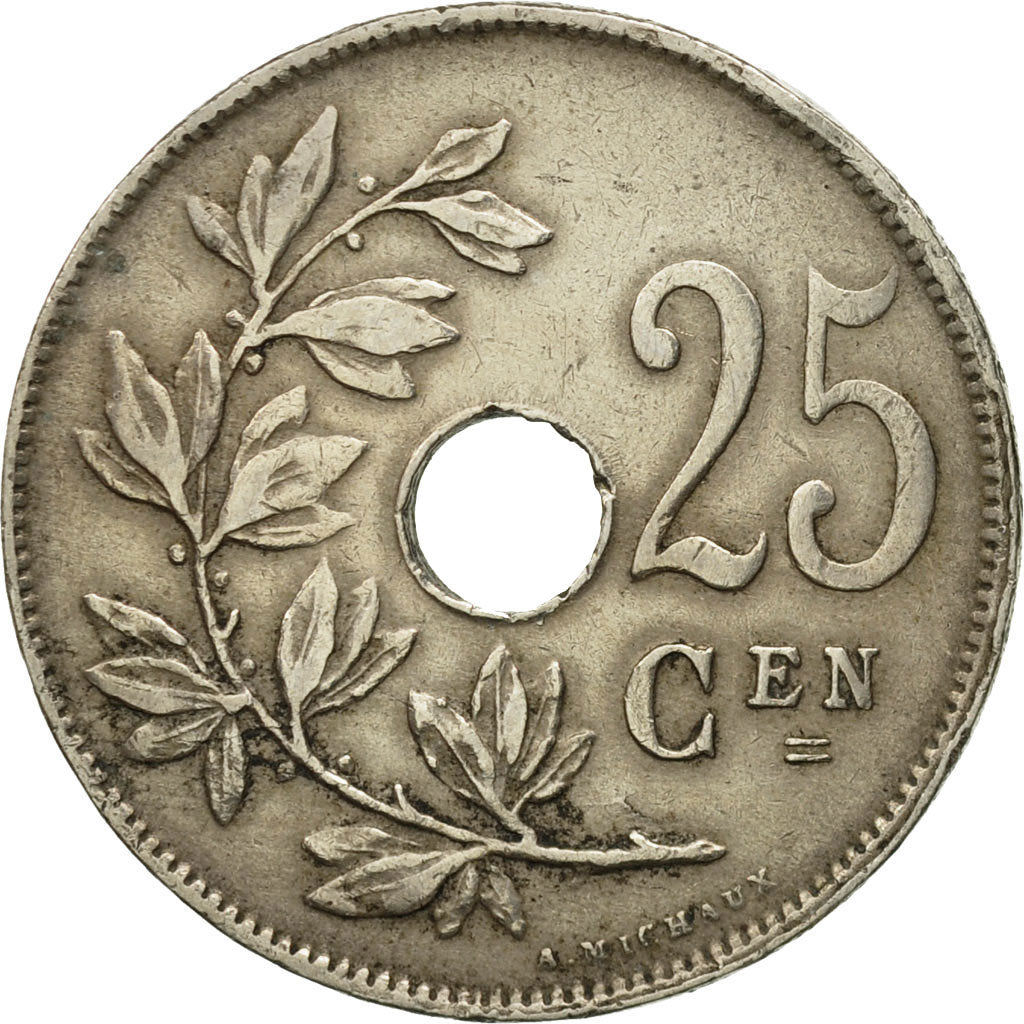 Moneta, Belgio, 25 Centimes, 1929, BB, Rame-nichel, KM:69