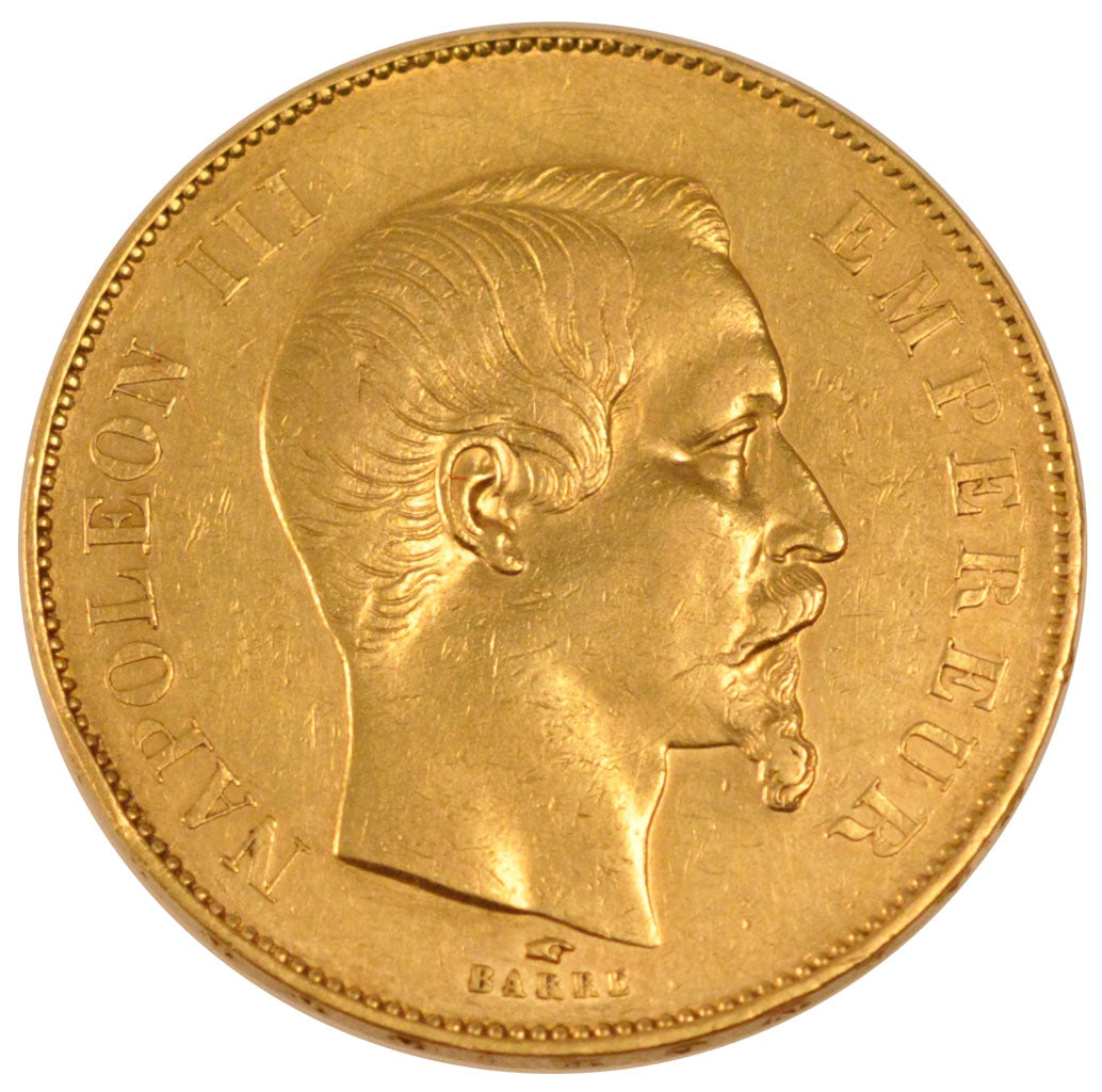 FRANCE, Napoléon III, 50 Francs, 1856, Paris, KM #785.1, EF(40-45), Gold, Gadour