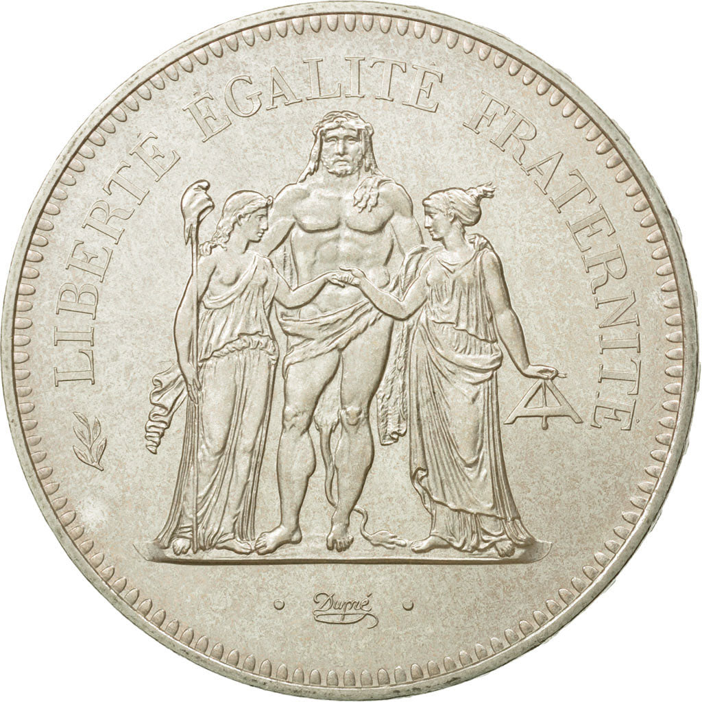 Coin, France, Hercule, 50 Francs, 1975, Paris, MS(63), Silver, KM:941.1