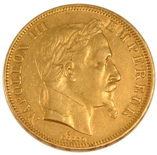 FRANCE, Napoléon III, 50 Francs, 1862, Strasbourg, KM #804.2, AU(50-53), Gold, G