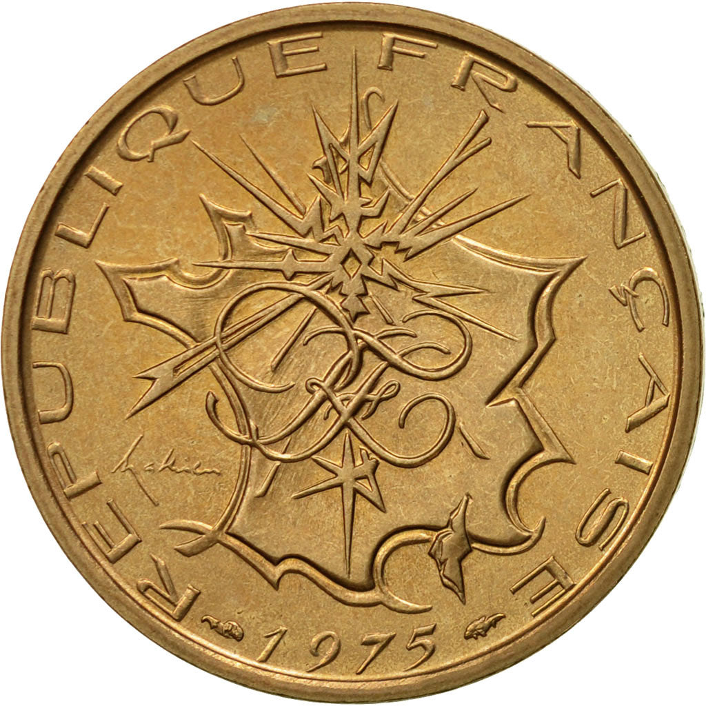 Coin, France, Mathieu, 10 Francs, 1975, Paris, MS(63), Nickel-brass, KM:940
