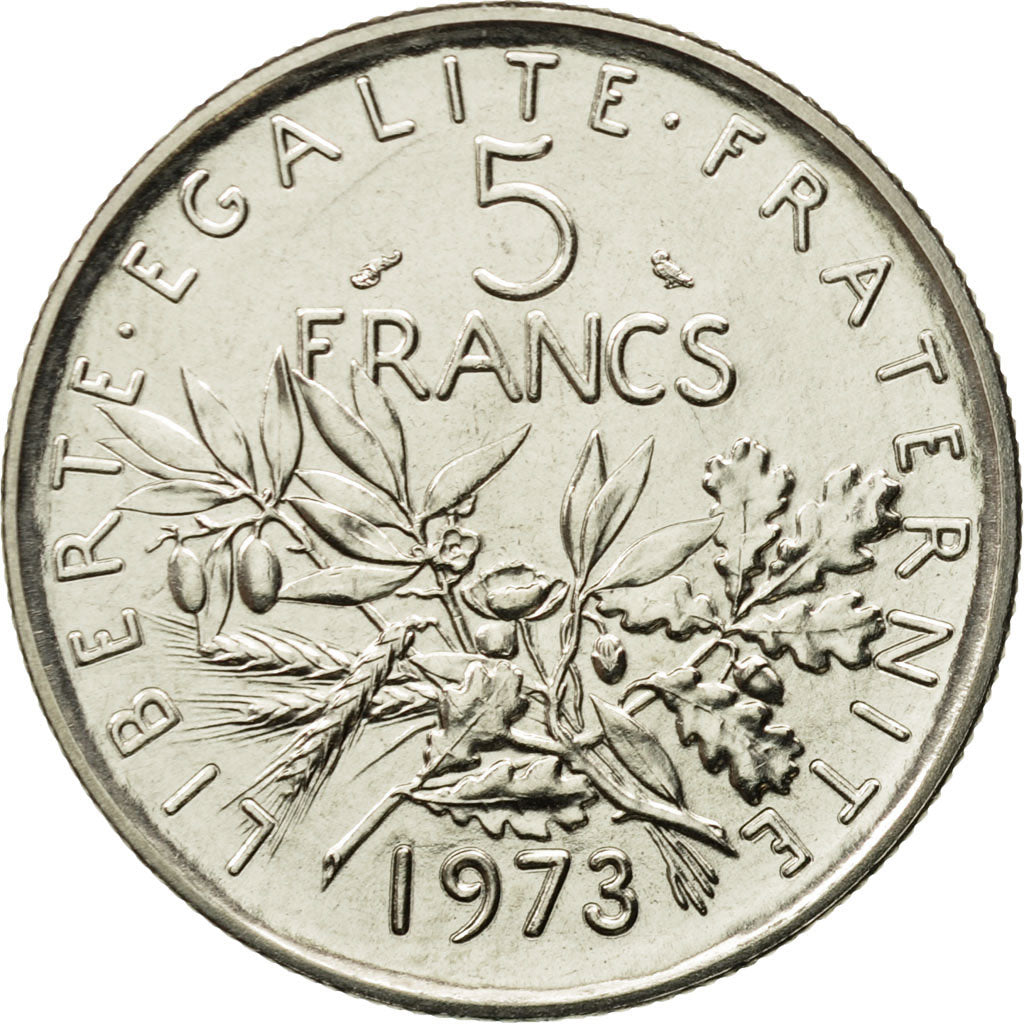 Coin, France, Semeuse, 5 Francs, 1973, Paris, MS(65-70), Nickel Clad