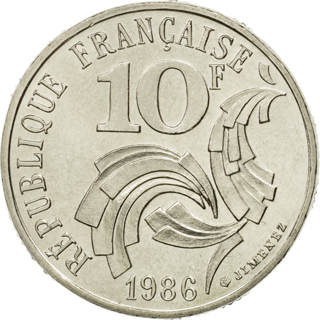 Moneta, Francia, Jimenez, 10 Francs, 1986, Paris, SPL, Nichel, KM:959