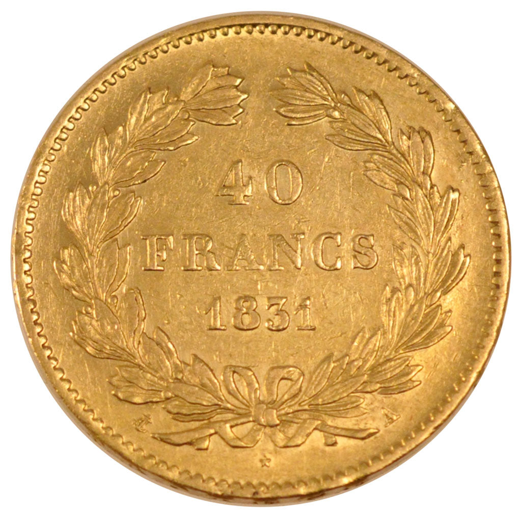 FRANCE, Louis-Philippe, 40 Francs, 1831, Paris, KM #747.1, AU(50-53), Gold,...