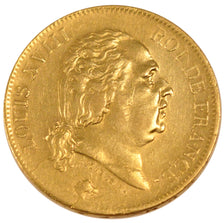 FRANCE, Louis XVIII, 40 Francs, 1818, Lille, KM #713.6, EF(40-45), Gold,...