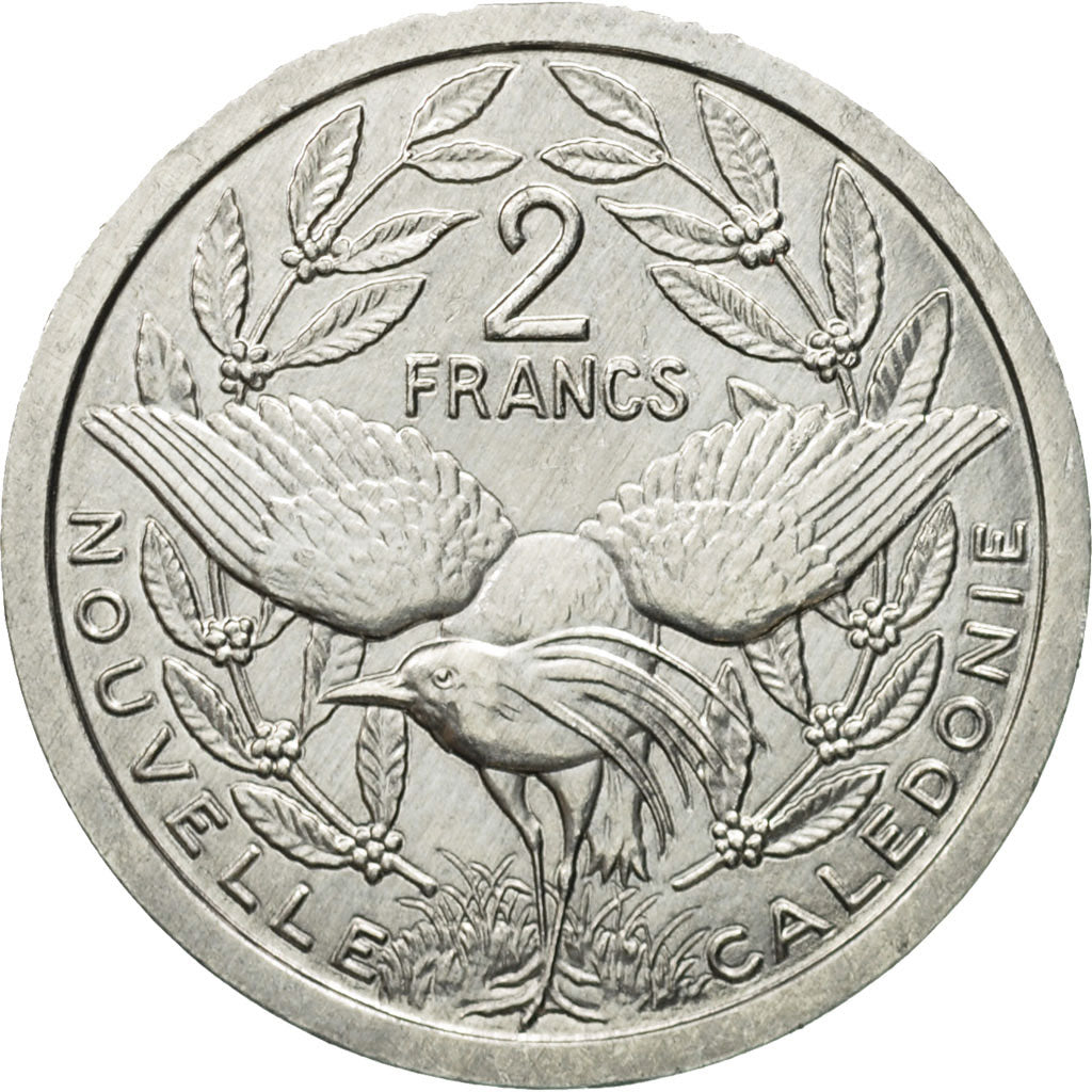 Coin, New Caledonia, 2 Francs, 1995, Paris, MS(63), Aluminum, KM:14