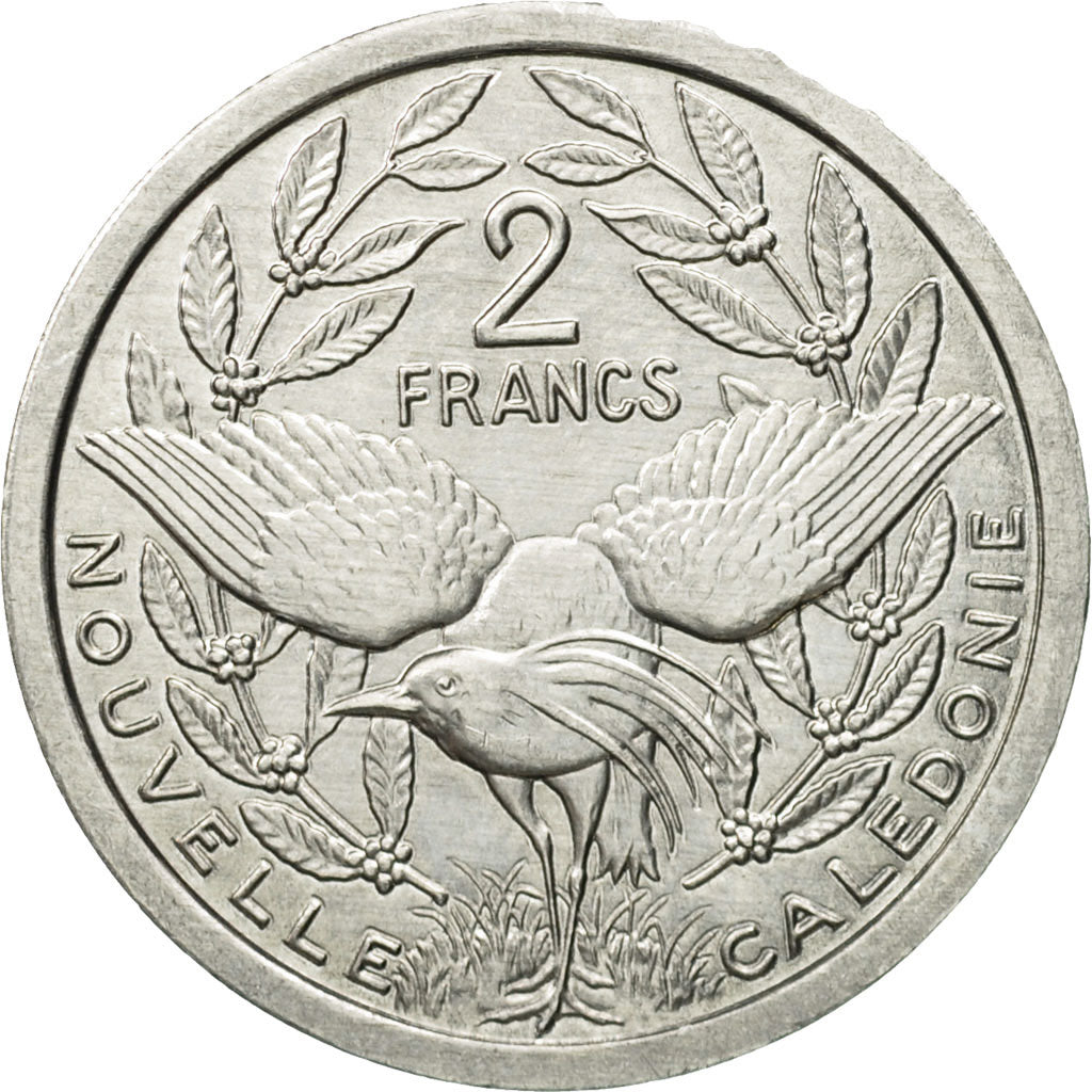Coin, New Caledonia, 2 Francs, 1995, Paris, MS(60-62), Aluminum, KM:14