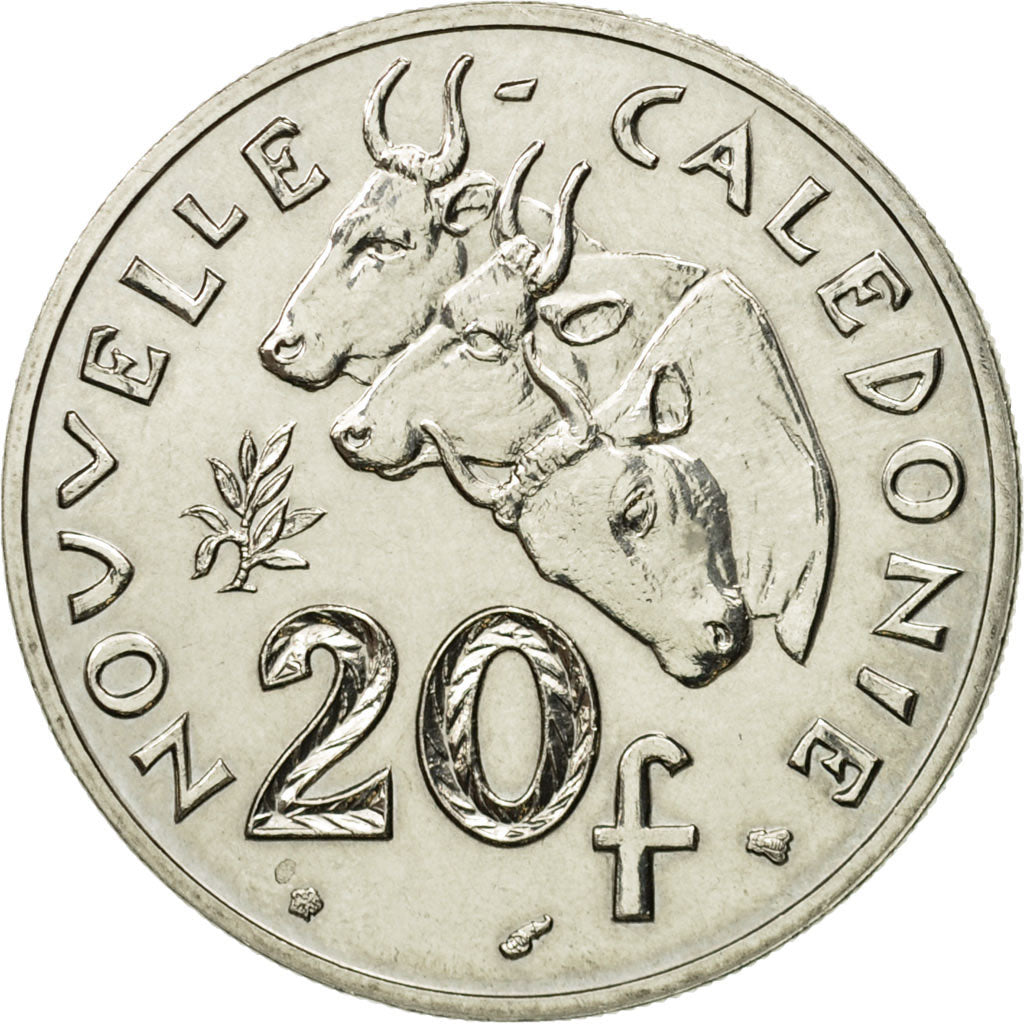Coin, New Caledonia, 20 Francs, 1996, Paris, MS(63), Nickel, KM:12