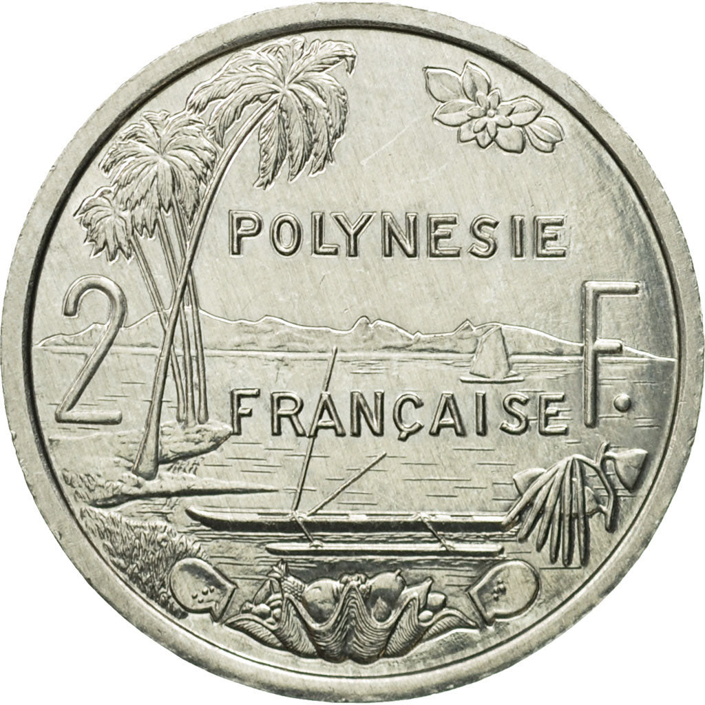 Coin, French Polynesia, 2 Francs, 1995, Paris, MS(63), Aluminum, KM:10