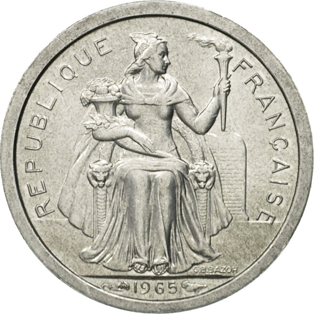 Coin, French Polynesia, 50 Centimes, 1965, MS(63), Aluminum, KM:1