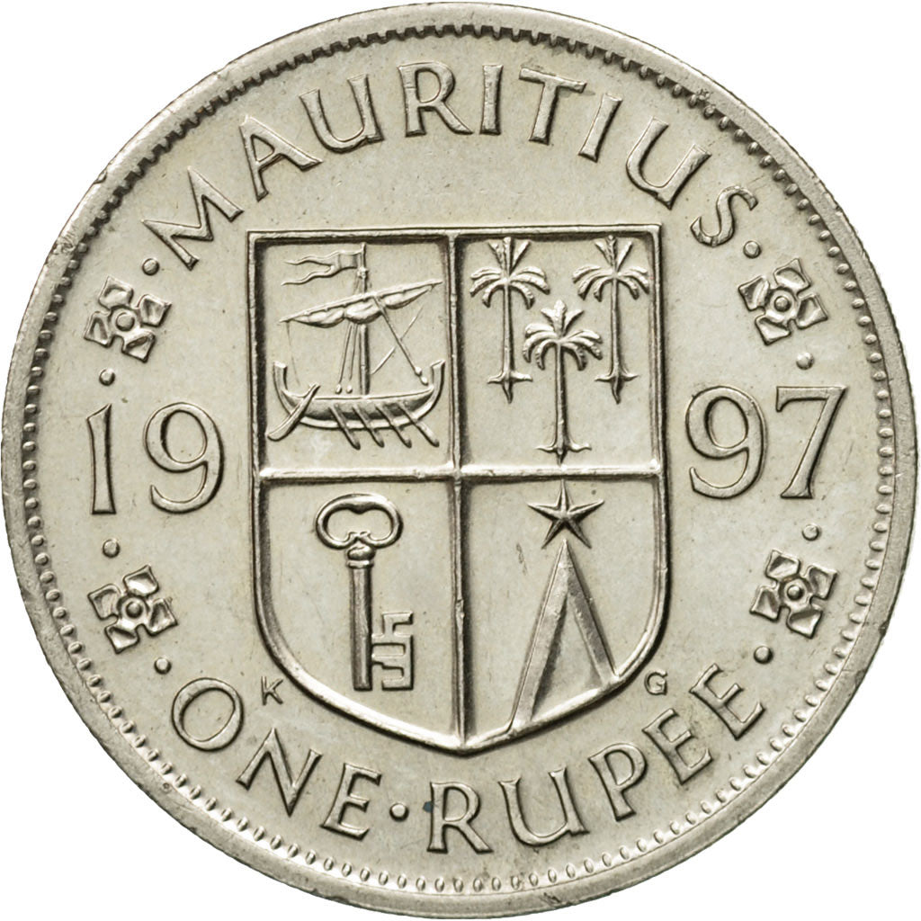 Coin, Mauritius, Rupee, 1997, AU(55-58), Copper-nickel, KM:55