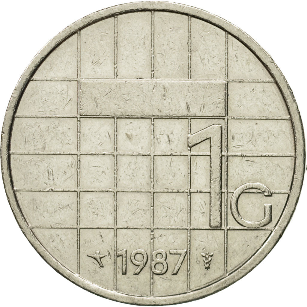 Munten, Nederland, Beatrix, Gulden, 1987, FR, Nickel, KM:205