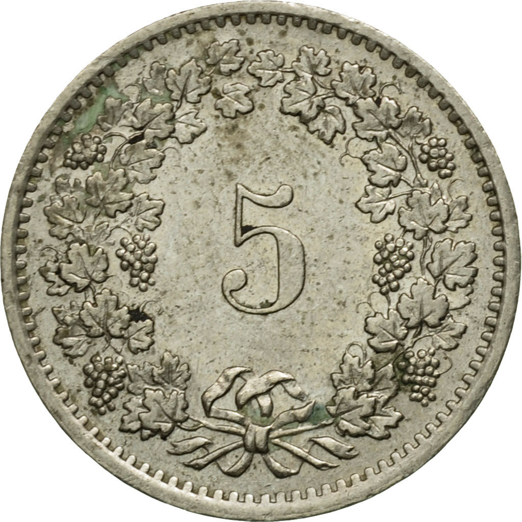 Coin, Switzerland, 5 Rappen, 1970, Bern, VF(20-25), Copper-nickel, KM:26