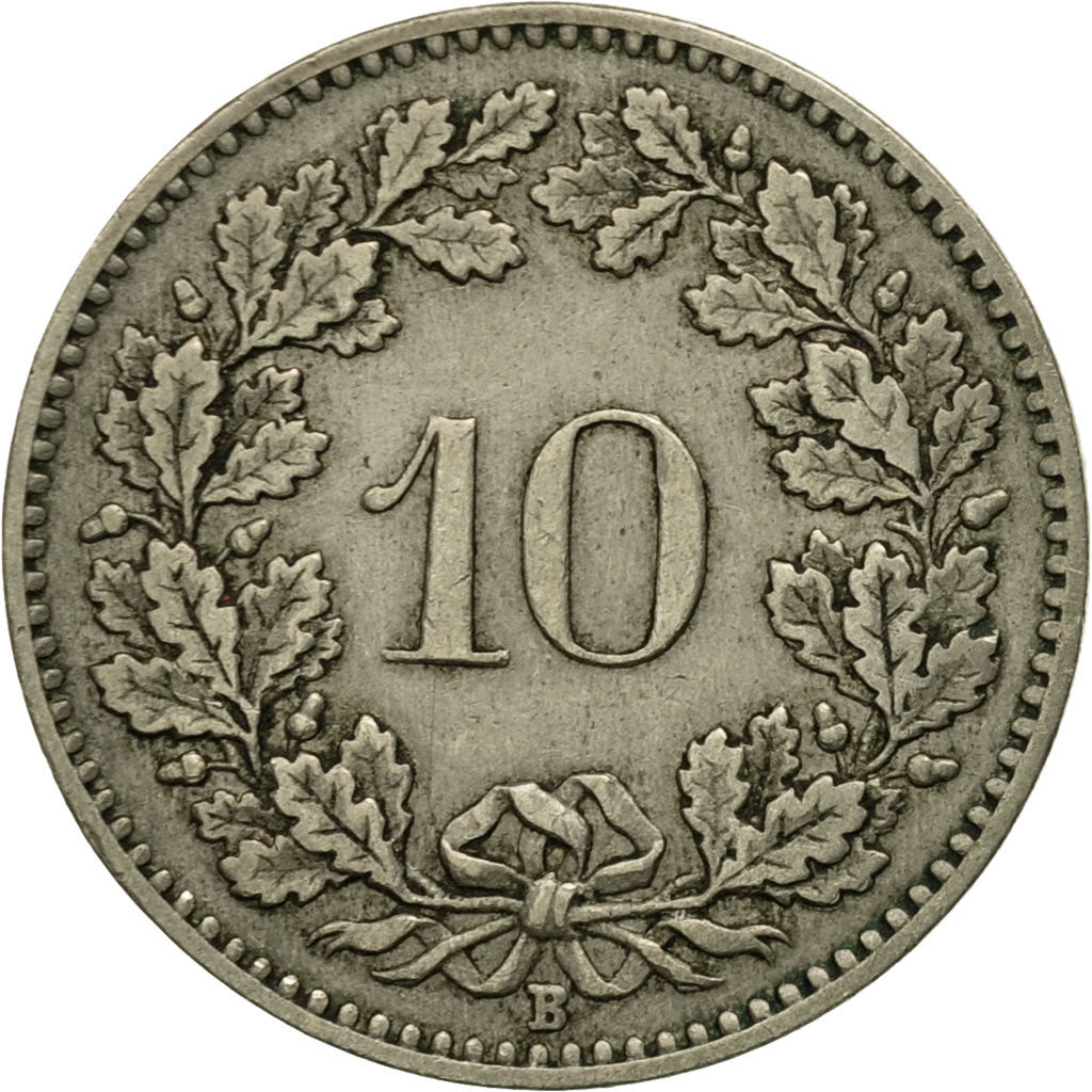 Coin, Switzerland, 10 Rappen, 1909, Bern, EF(40-45), Copper-nickel, KM:27