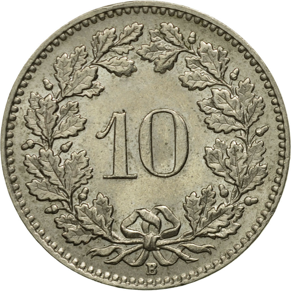 Coin, Switzerland, 10 Rappen, 1961, Bern, AU(50-53), Copper-nickel, KM:27