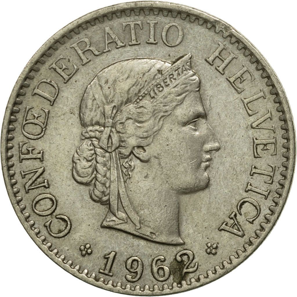 Coin, Switzerland, 10 Rappen, 1962, Bern, VF(30-35), Copper-nickel, KM:27